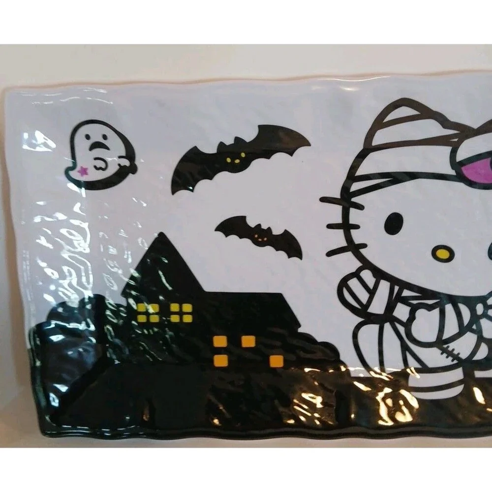 Hello Kitty Halloween Mummy Melamine Serving Platter/Tray-White/Black-Very CUTE